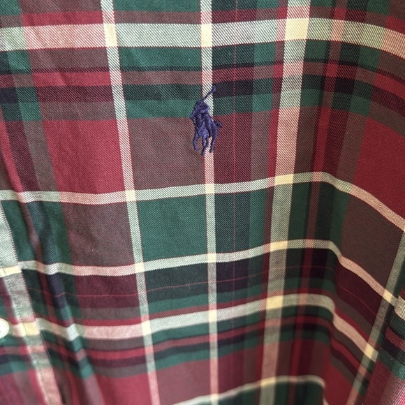 Ralph Lauren Blue Label Blake Plaid Button Down Shirt Iconic Logo Red Green XL - Picture 3 of 8